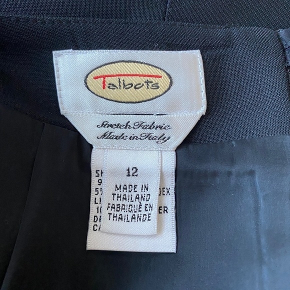 Talbots Women's Black Wool 1/4 Zip Up Midi Skirt Size 12 - Picture 2 of 12